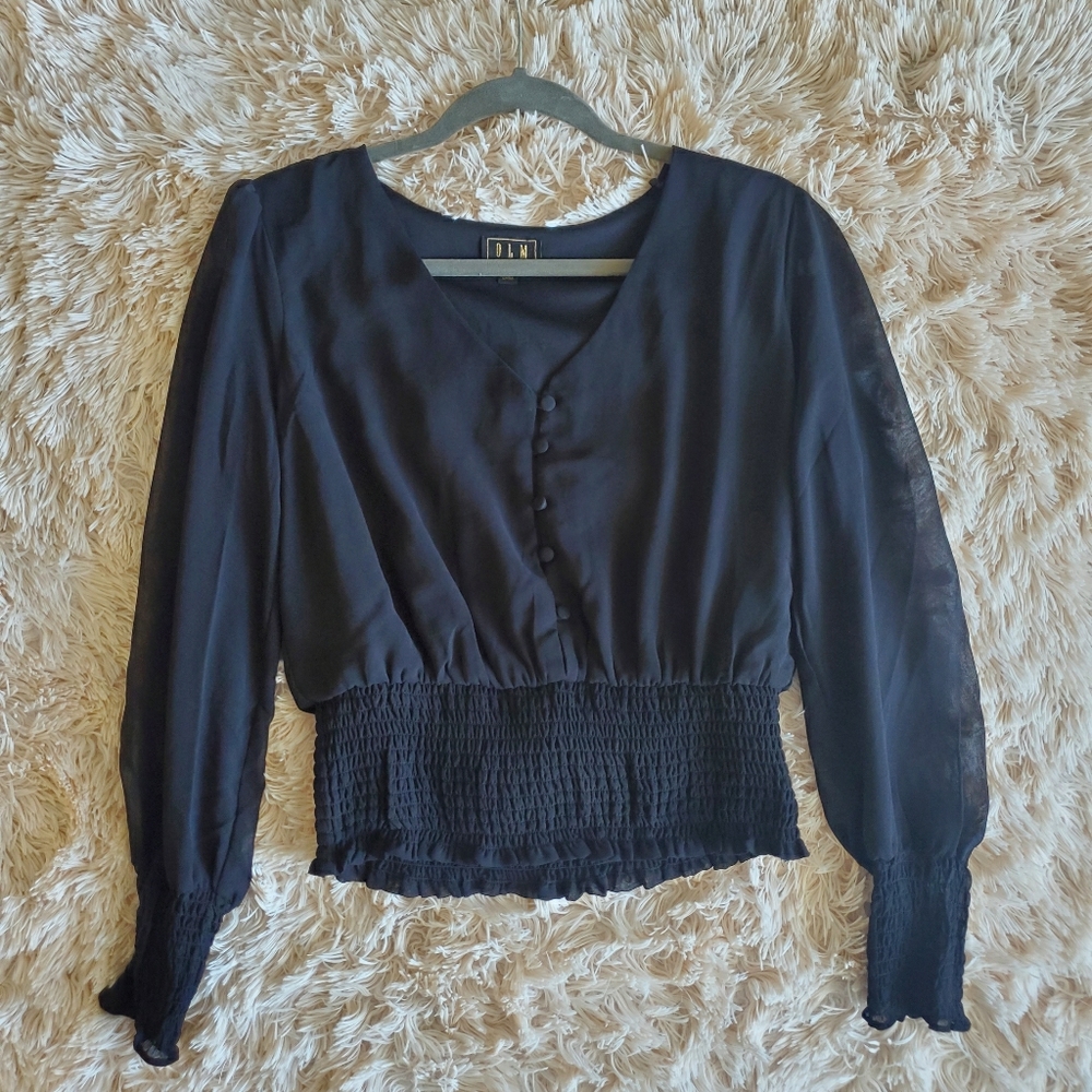 Black sheer blouse